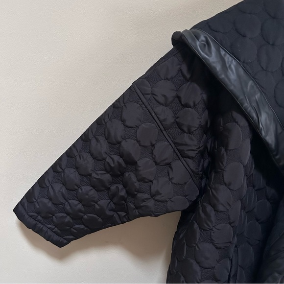 #VDR Via Delle Rose ~ Quilted Black Oversized Open Front Cocoon Coat in OS - Picture 9 of 16